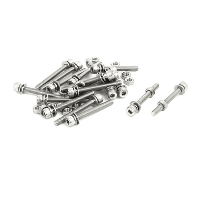 uxcell Uxcell 18 Sets M4x35mm 304 Edelstahl Innensechskantschraube Bolzen Mutter mit Scheibe DE de