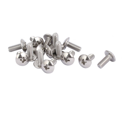 Harfington Uxcell M4 x 10mm 316 Stainless Steel Truss Phillips Head Machine Screws 15pcs