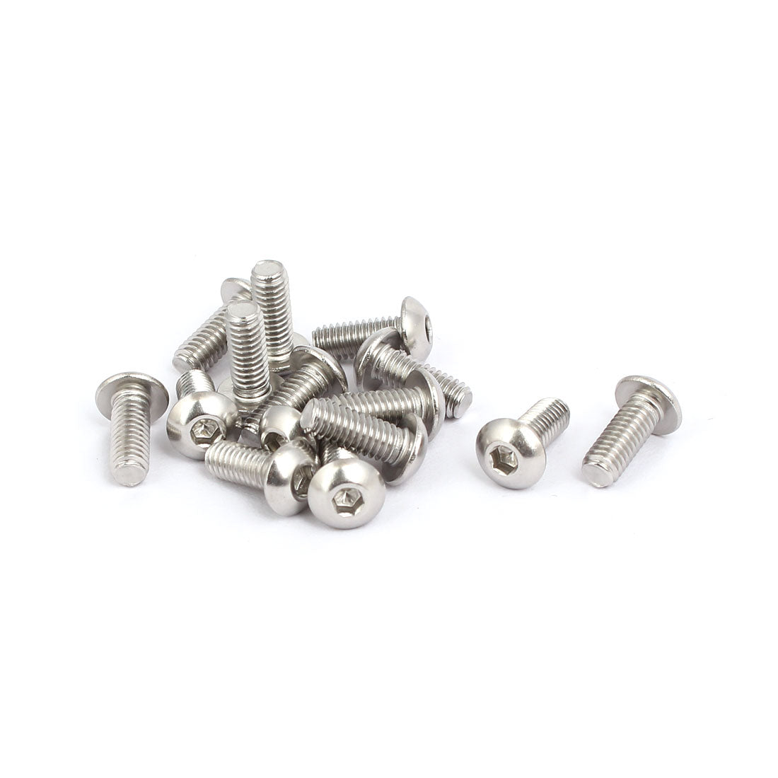 uxcell Uxcell M4x10mm 316 Stainless Steel Pan Head Hex Socket Cap Screws 15pcs