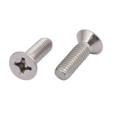 Harfington Uxcell M6x20mm 316 Stainless Steel Phillips Countersunk Bolt Machine Screw 12pcs