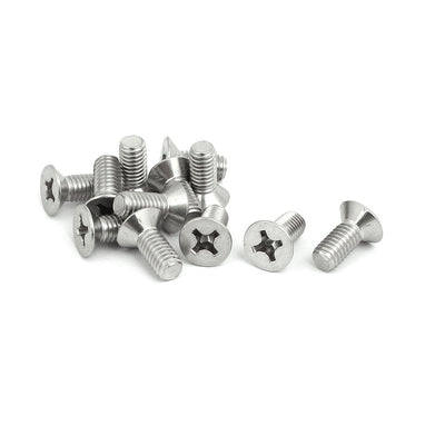 uxcell Uxcell 12pcs M6x14mm 316 Edelstahl Kreuzschlitz Senkkopf Bohrer Maschine Schraube DE de