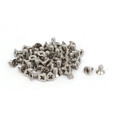 Harfington Uxcell M3x5mm 316 Stainless Steel Phillips Socket Flat Head Machine Screws 60pcs