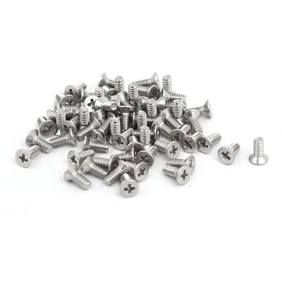 uxcell Uxcell M1.6x4mm 316 Stainless Steel Phillips Countersunk Bolt Machine Screw 60pcs