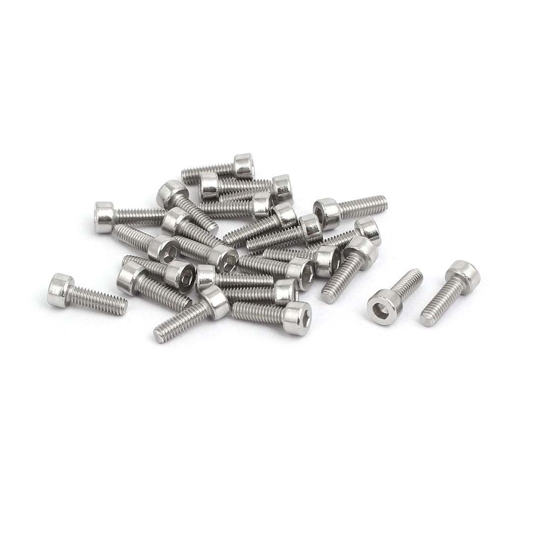 uxcell Uxcell M2.5X8mm 316 Stainless Steel Fully Thread Hex Socket Cap Screw Bolt 25pcs