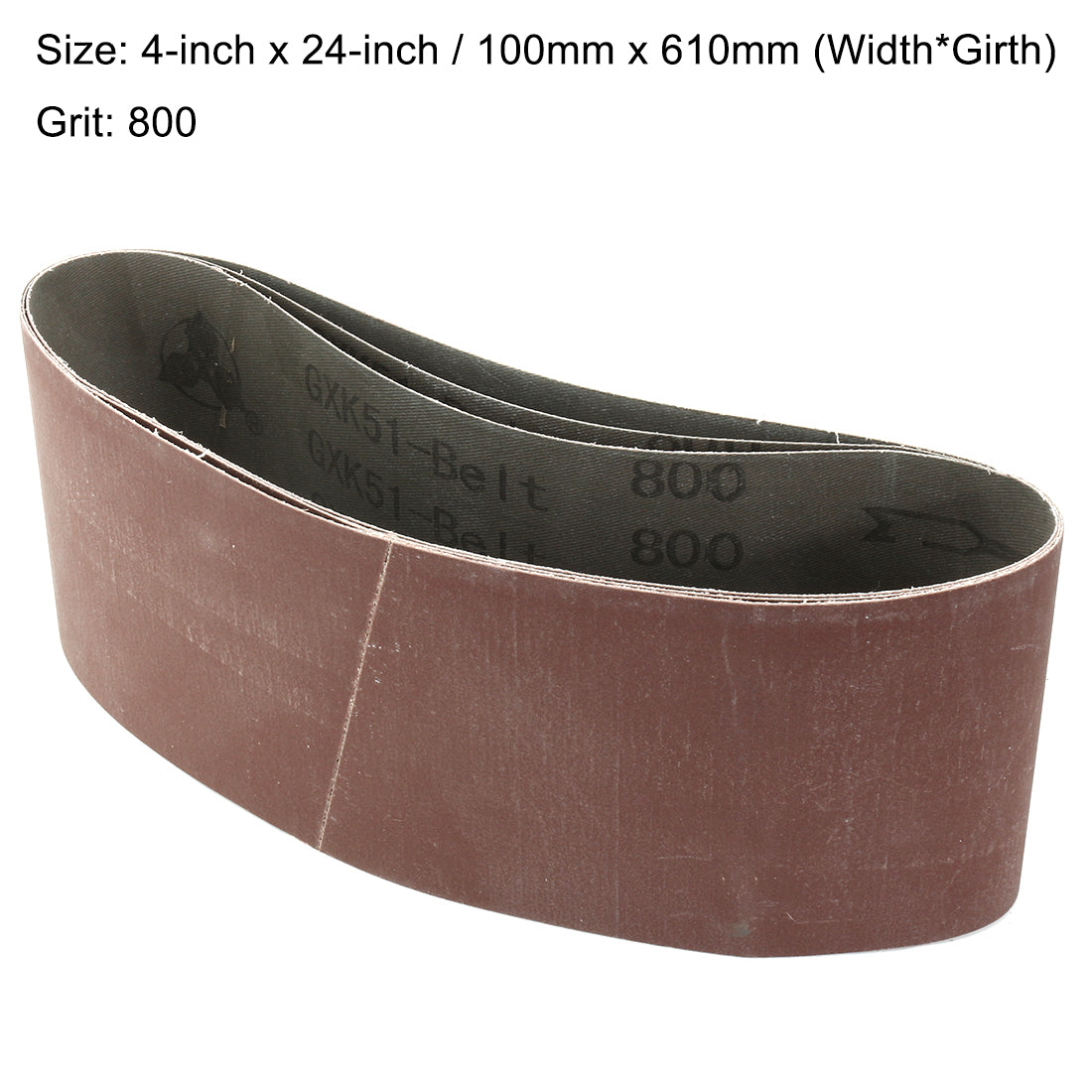 uxcell Uxcell 4-Inch x 24-Inch Aluminum Oxide Sanding Belt 800 Grits Flush Joint 3pcs