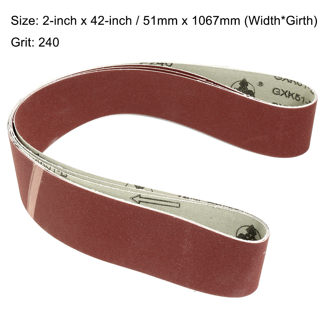 uxcell Uxcell 2-Inch x 42-Inch Aluminum Oxide Sanding Belt 240 Grits Lapped Joint 3pcs