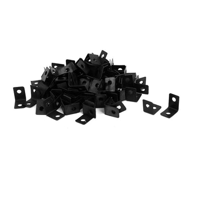 Harfington Uxcell 100 Pcs 12x9x12mm L-Shaped 90 Degree Angle Bracket Corner Braces Black