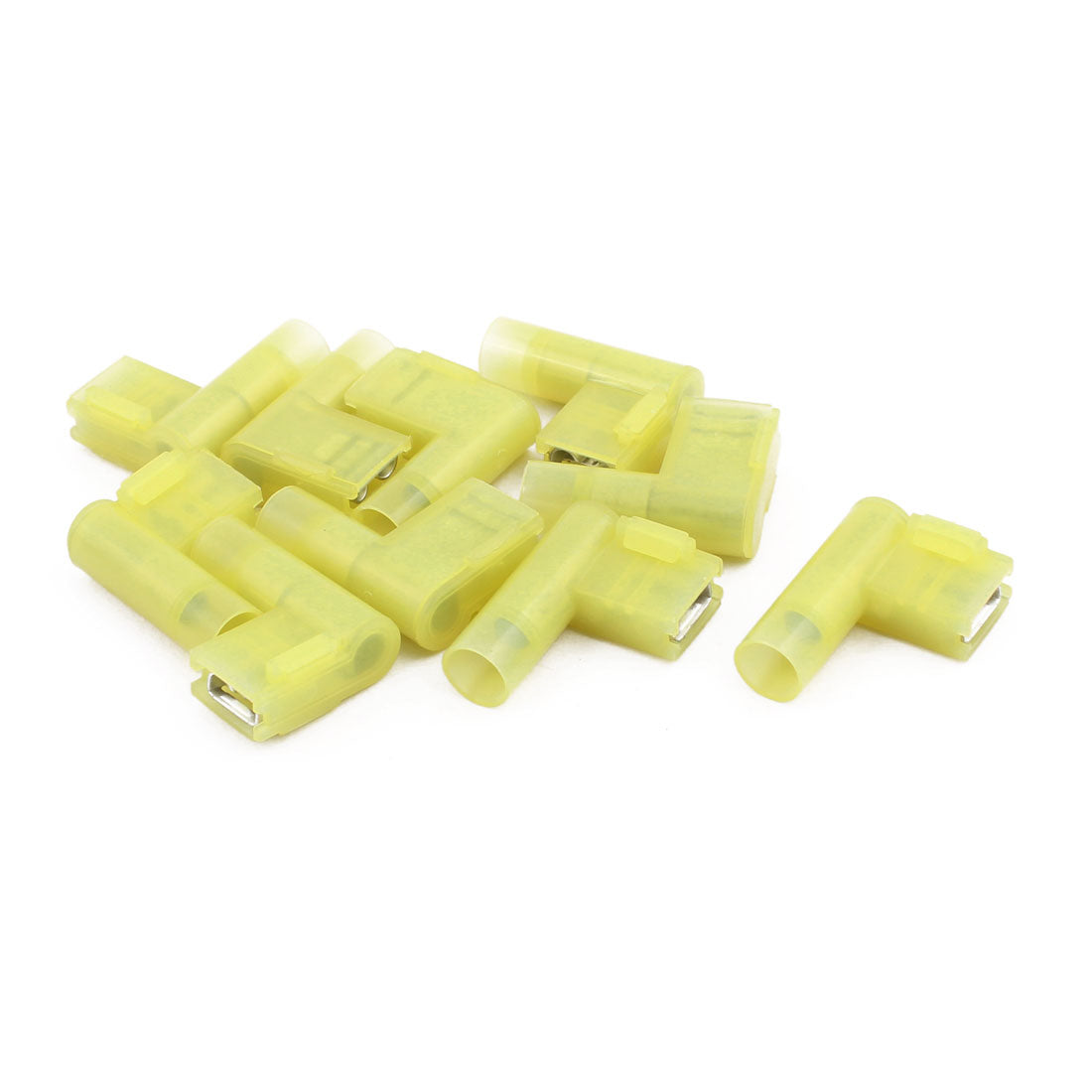 uxcell Uxcell 10Pcs Flag Crimp Terminals Female Nylon Fully Insulated Wire Connectors Yellow