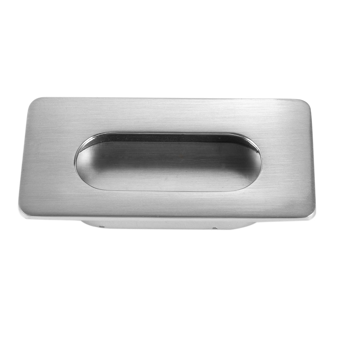 uxcell Uxcell 3" x 1-3/5" Recessed Sliding Door Handle Flush Pull Zinc Alloy Brushed Finish 2pcs