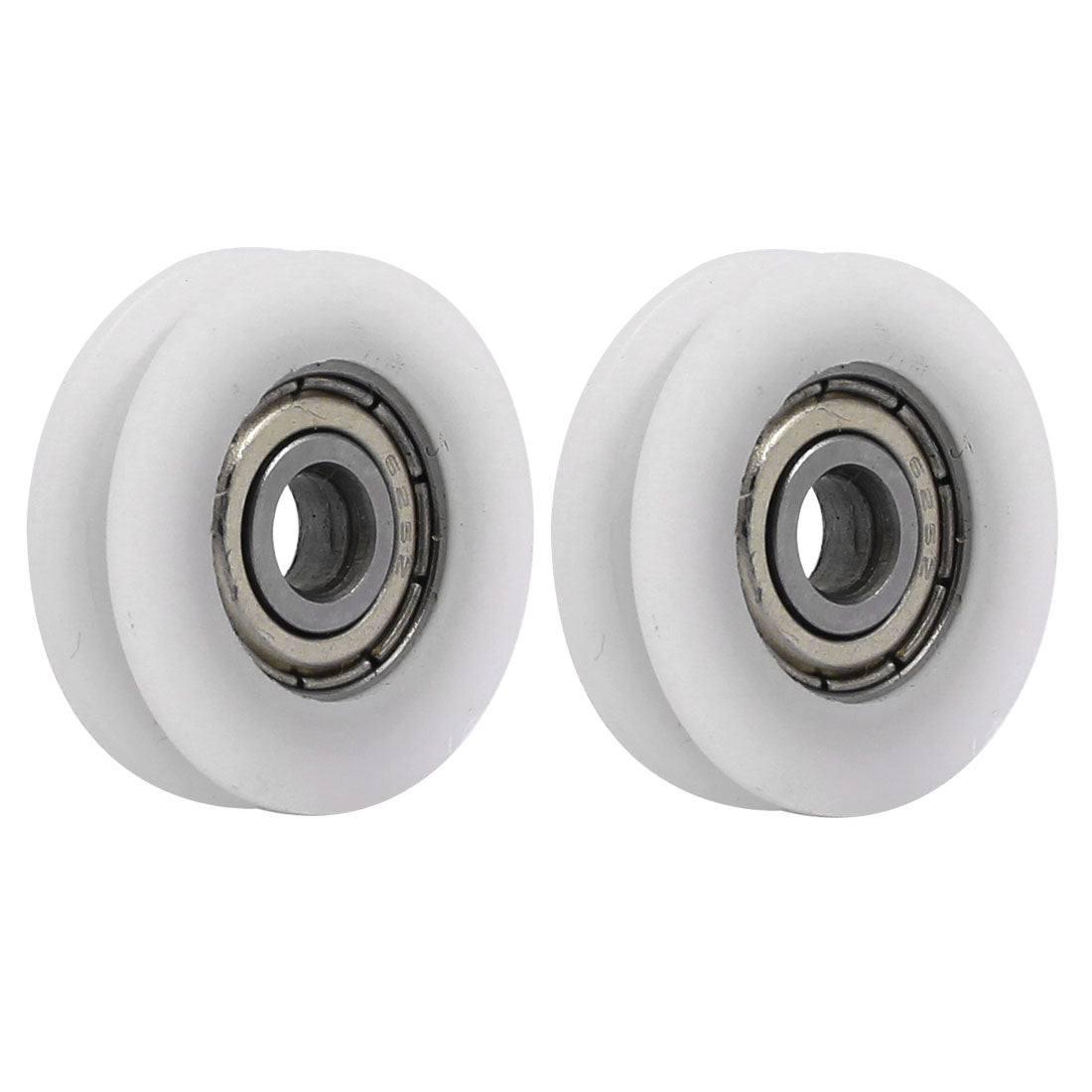 uxcell Uxcell 24mmx5mmx7mm Nylon U Groove Bearing Pulley Sliding Converyor Wheel White 2pcs