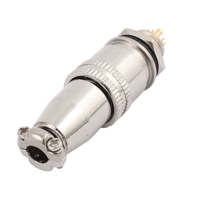 Harfington Uxcell XS9JK-5P AC 250V 6A 9mm Thread Metal Panel Male Female Aviation Connector Adapter