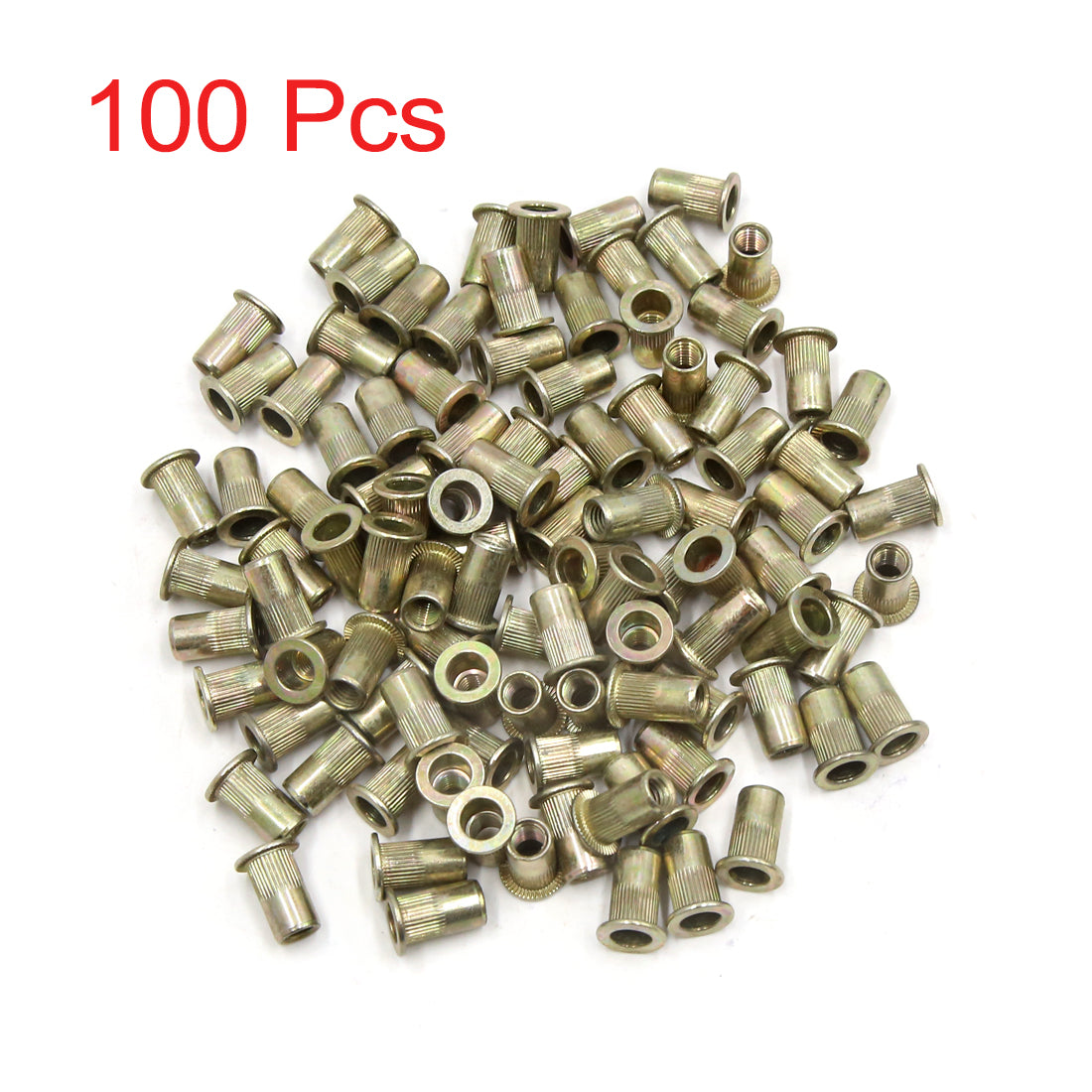 uxcell Uxcell 100pcs Steel M5 Automotive Car Flat Head Type Rivet Nut Insert Fastener