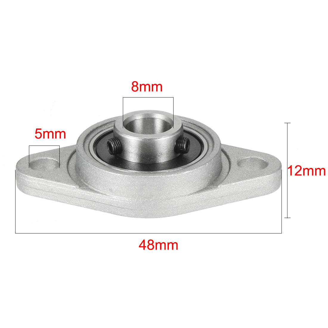 uxcell Uxcell 2pcs KFL08 8mm Bore, Zinc Alloy Pillow Block Flange Bearing, Self-Alignment