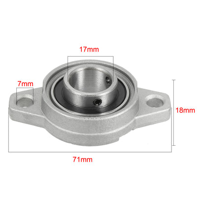 Harfington Uxcell 2stk. KFL003 Zinklegierung Pendelkugellager Stehlager Flanschlager 17mm