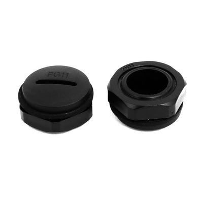 Harfington Uxcell PG11 Nylon Male Threaded Cable Gland Screw End Cap Cover Black 20pcs