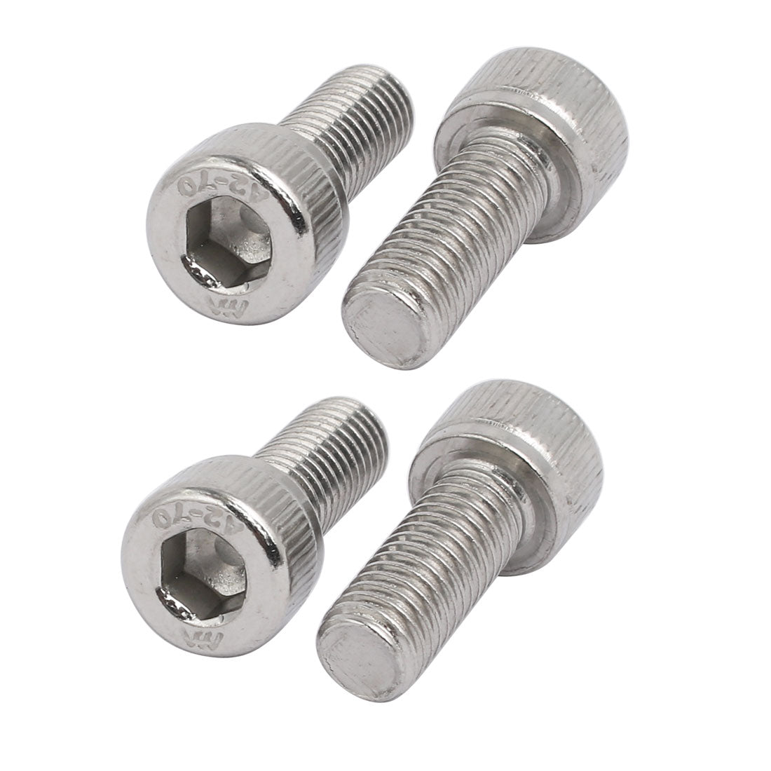 uxcell Uxcell M8x20mm 304 Stainless Steel Left Hand Thread Hex Socket Cap Screw Fastener 4pcs