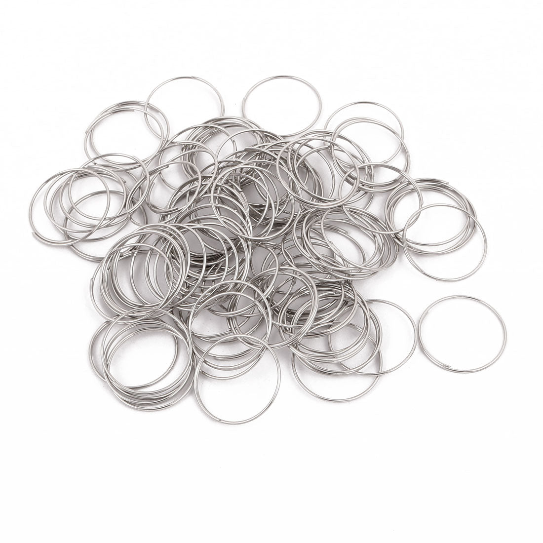 uxcell Uxcell 100pcs 20mm Außer Durchmesser Chandelier Verbinder Stahl Ring O-ring silber