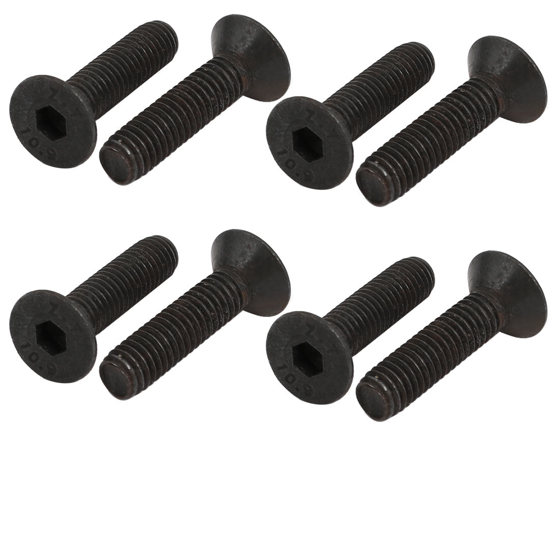 uxcell Uxcell 8pcs M6x25mm Flat Countersunk Head Hex Socket Left Hand Thread Bolt DIN7991