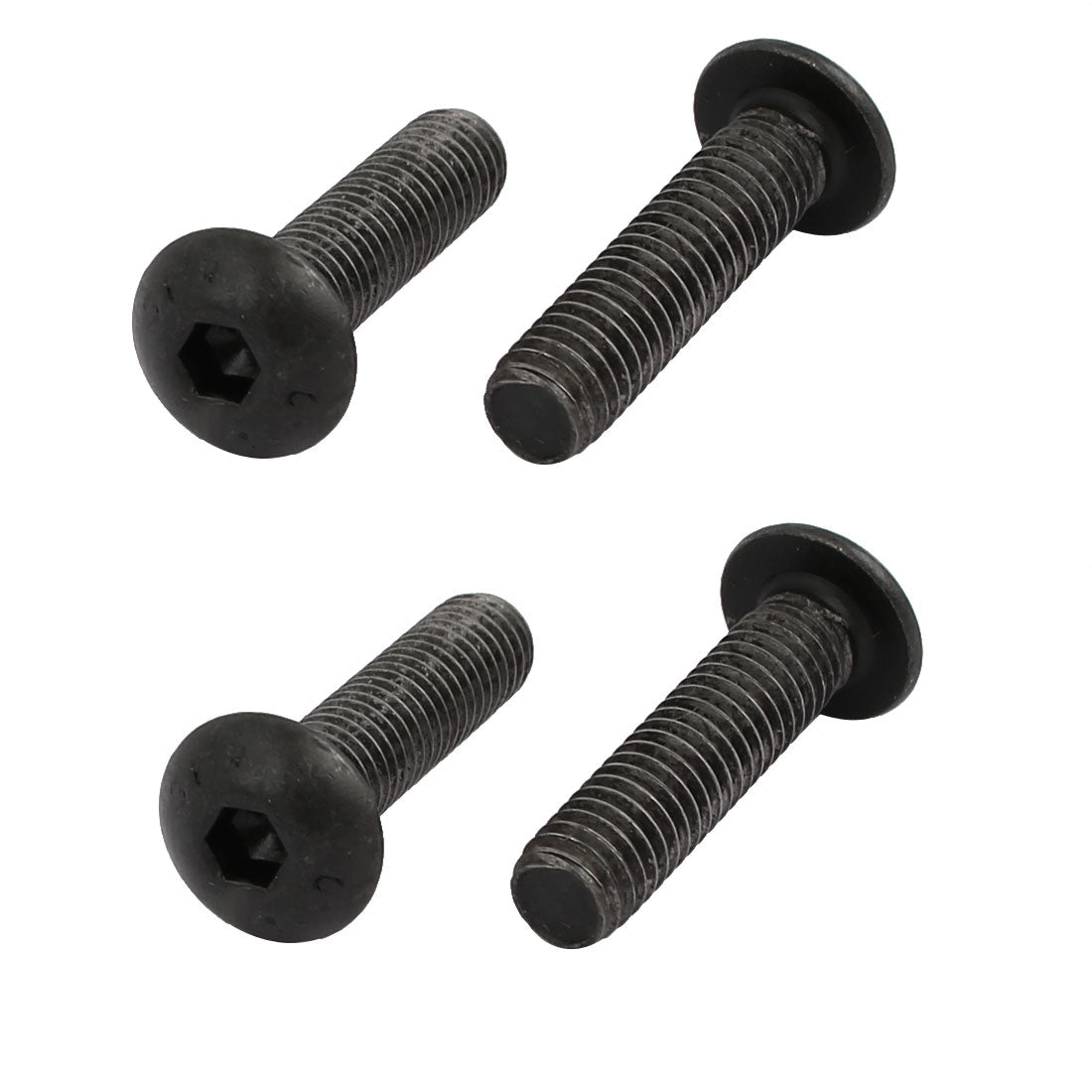 uxcell Uxcell 4pcs M5x20mm 10.9 Grade Hex Socket Reverse Left Hand Thread Screw Bolt Black