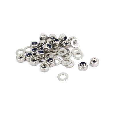 Harfington Uxcell 10pcs M6x16mm 304 Stainless Steel Round U-Bolt w Nylon Insert Lock Hex Nut Washer