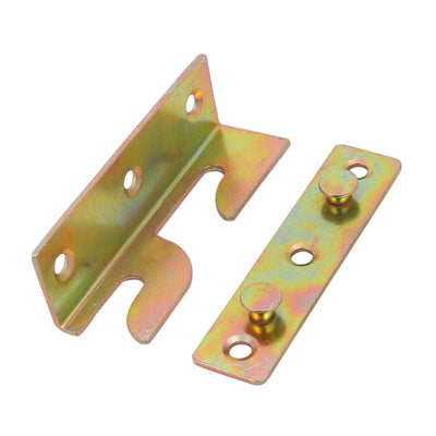 Harfington Uxcell 79mmx25mmx23mm Screw Fixed Bed Hinge Rail Brackets Connecting Fittings 4 Sets