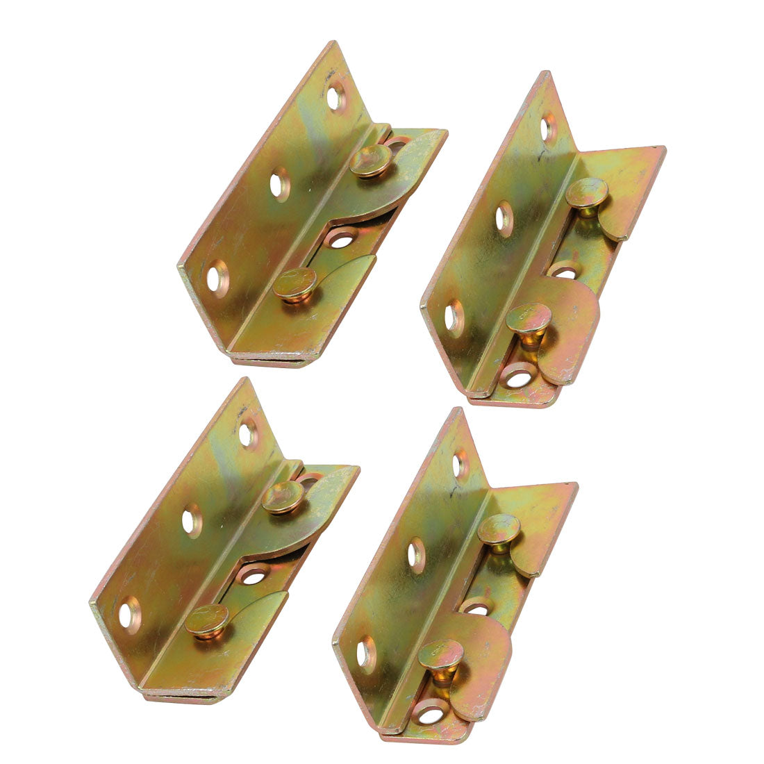 uxcell Uxcell 79mmx25mmx23mm Screw Fixed Bed Hinge Rail Brackets Connecting Fittings 4 Sets