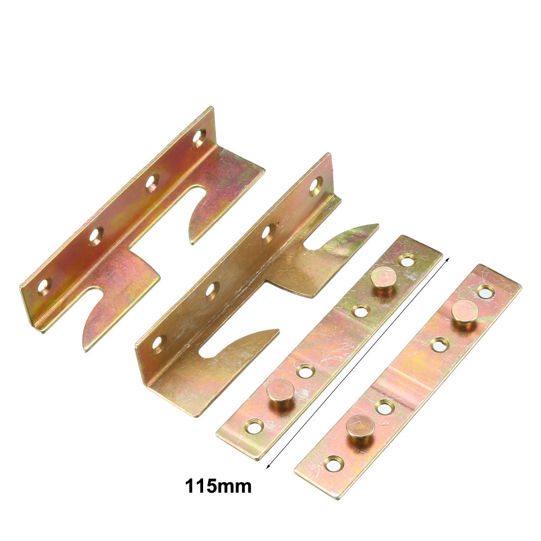 uxcell Uxcell 4.5-inch Screw Fixed Bed Hinge Rail Brackets Connecting Fittings 4 Sets