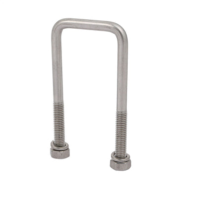 Harfington Uxcell M6 Thread 35mm Inner Width 304 Stainless Steel Square U Bolt Silver Tone 2pcs