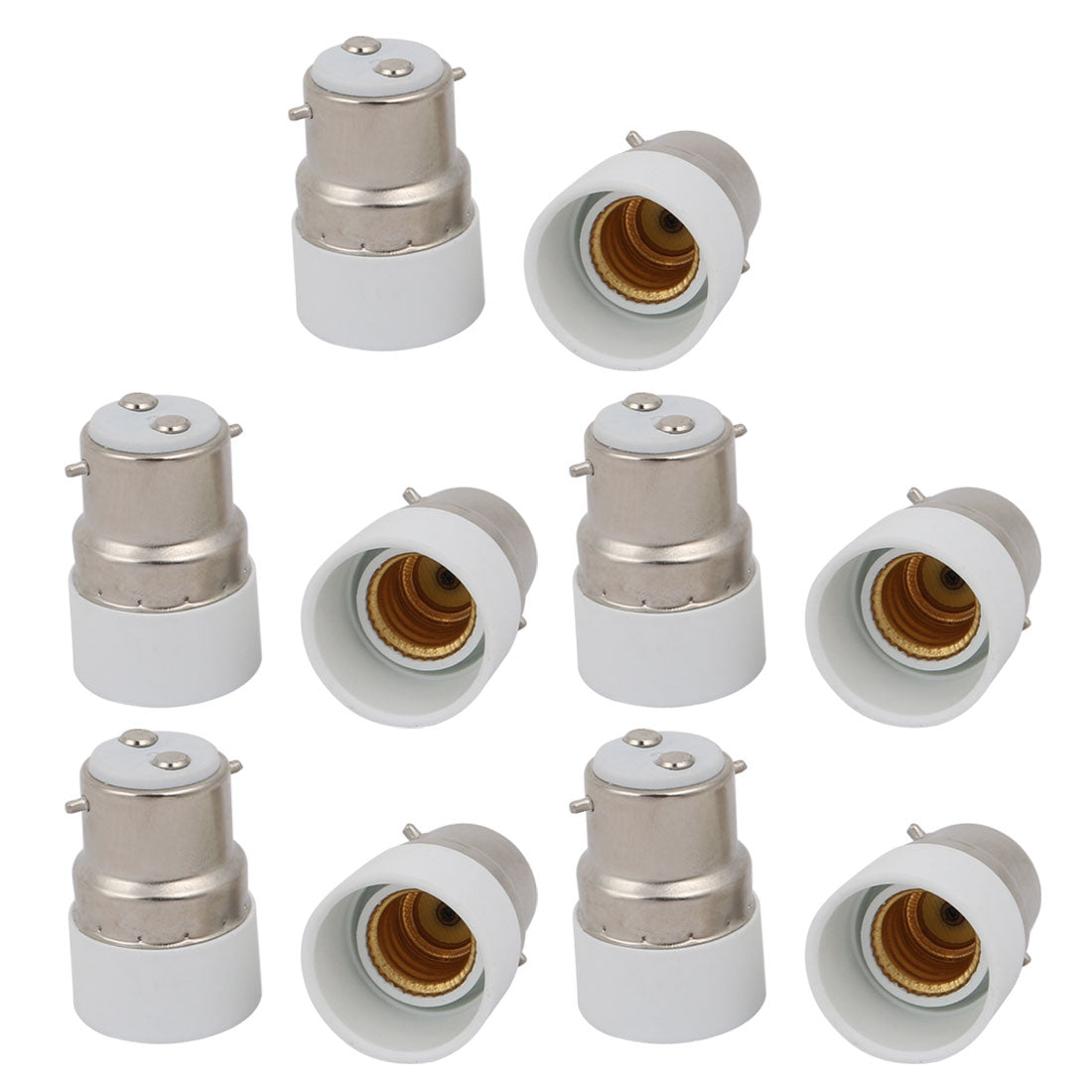 uxcell Uxcell 10pcs B22 to E14 Extender Adapter Converter Lamp Bulb Socket Holder White