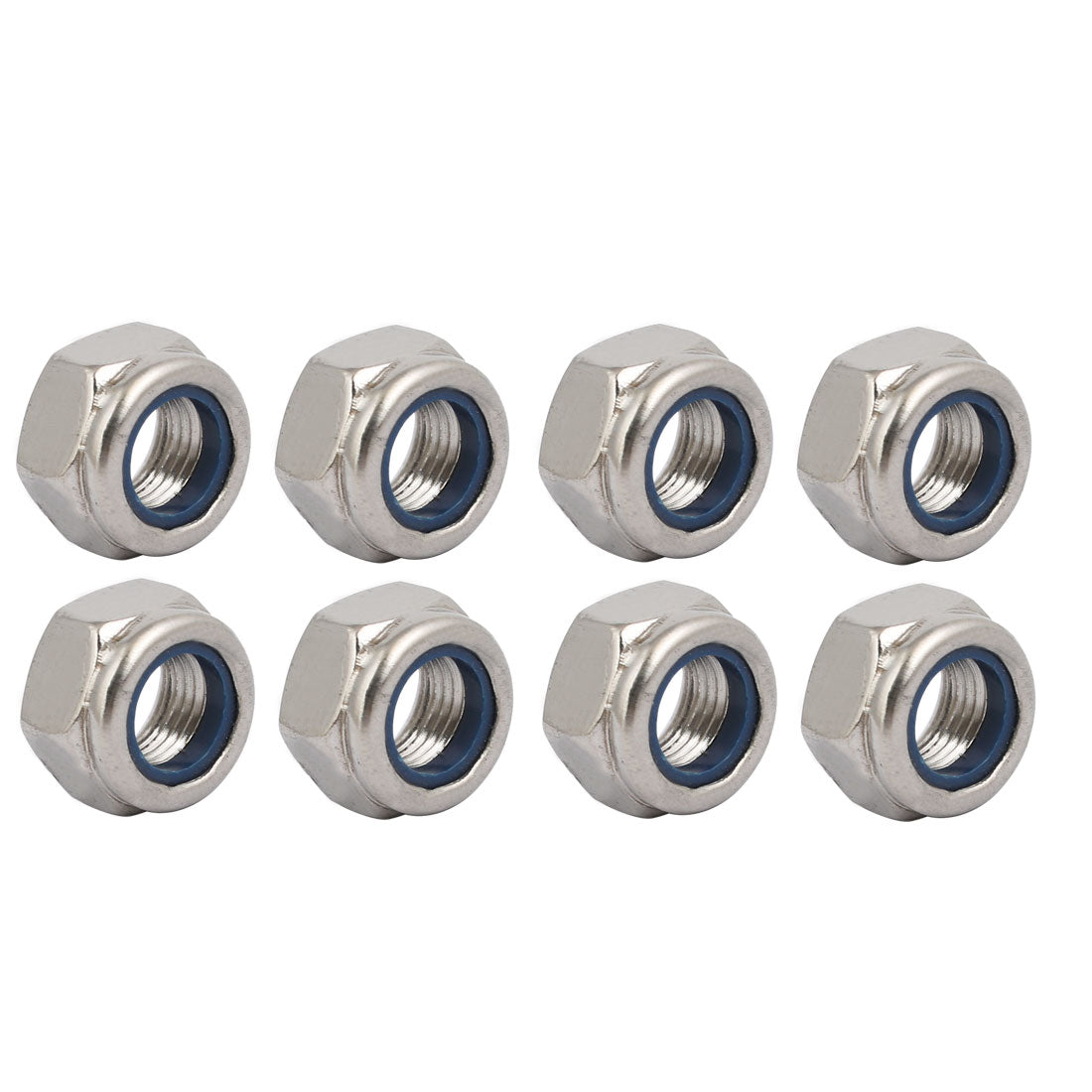 uxcell Uxcell 8pcs M12 x 1.25mm Pitch Metric Fine Thread 304 Stainless Steel Hex Lock Nuts