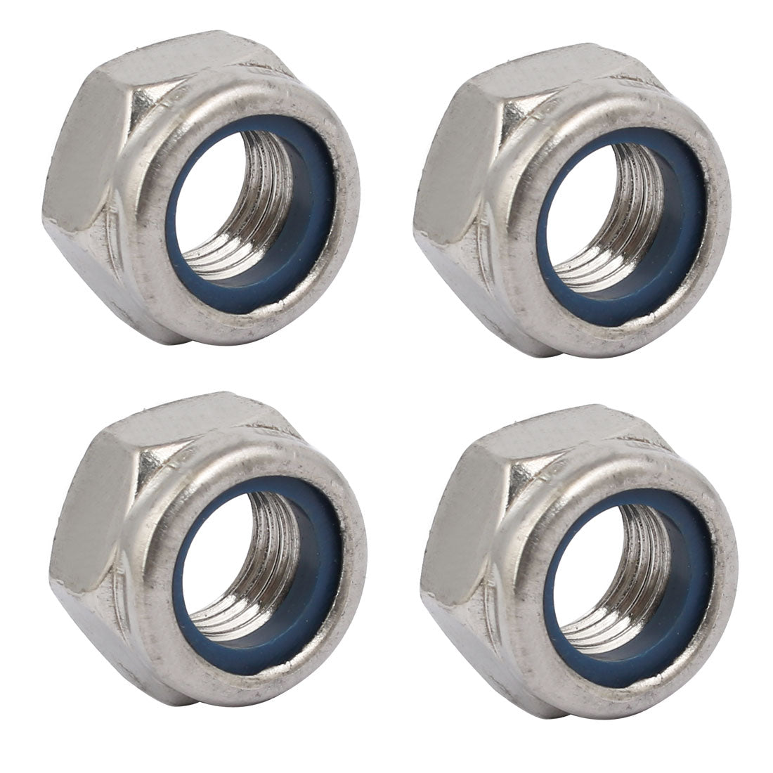 uxcell Uxcell 4pcs M12 x 1.5mm Pitch Metric Fine Thread 304 Stainless Steel Hex Lock Nuts