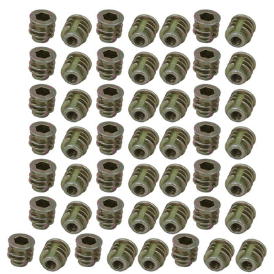 uxcell Uxcell 50pcs M4x8mm Zinc Alloy Hex Socket Drive Flange Insert Nut for Wood Furniture