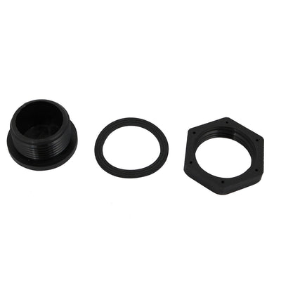 Harfington Uxcell 10pcs PG16 Nylon Male Threaded Cable Gland Cap Round Screw-in Cover Black