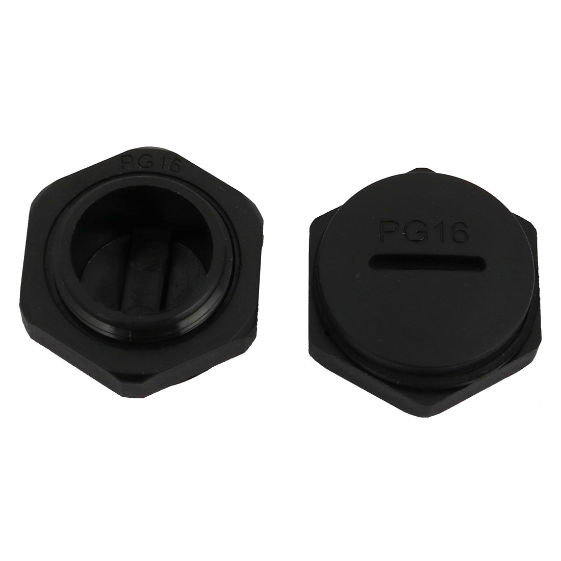 uxcell Uxcell 10pcs PG16 Nylon Male Threaded Cable Gland Cap Round Screw-in Cover Black