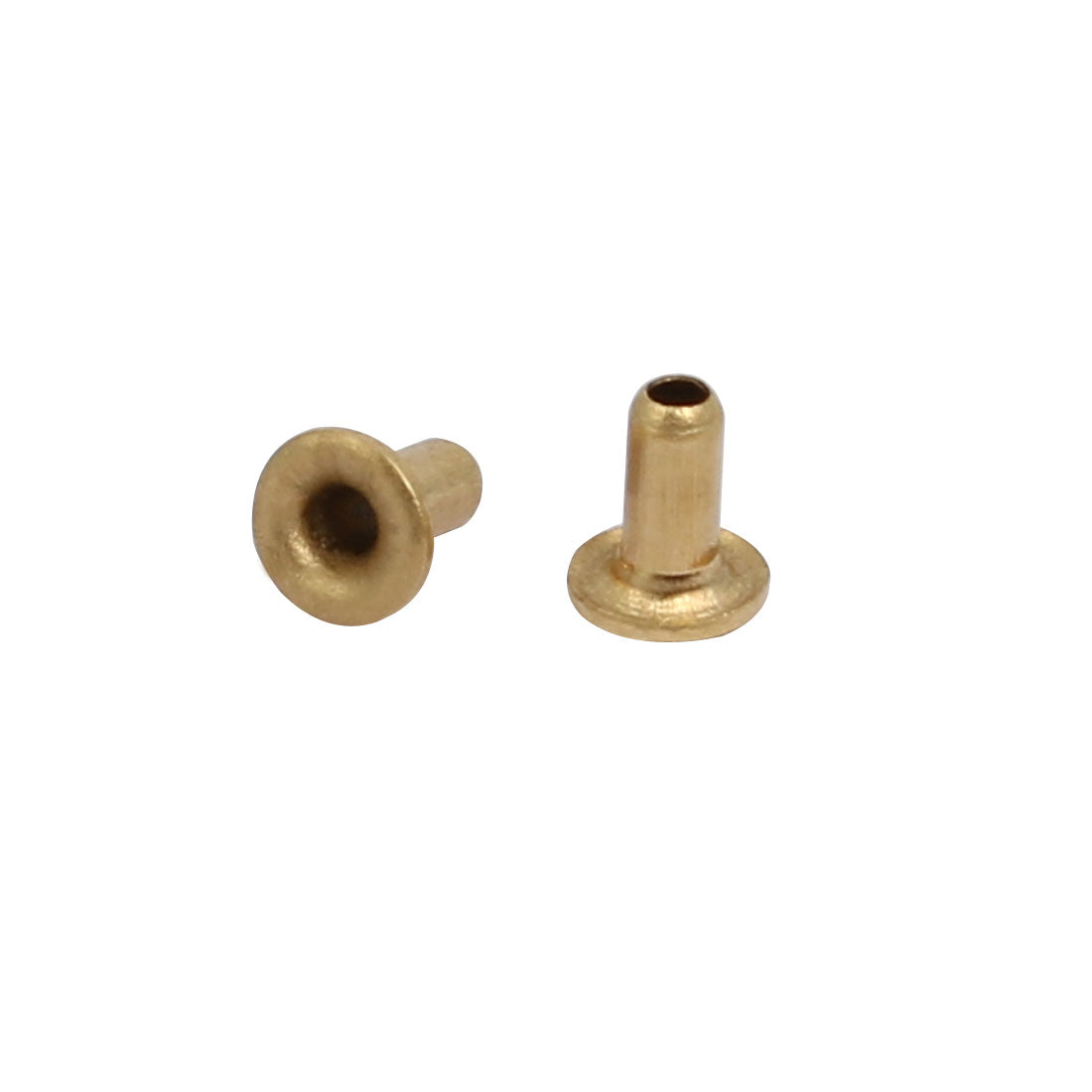 uxcell Uxcell 500pcs M1.5x3mm Brass Plated Metal Hollow Eyelets Rivets Gold Tone