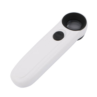 Harfington Uxcell Coin Stamp Appraisal LED Lighted Plastic Handheld 40X Magnifying Glass White