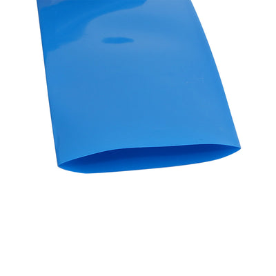 Harfington Uxcell 40mm Flat Width 2M Long PVC Heat Shrinkable Tube Blue for 9V/AA Battery Pack