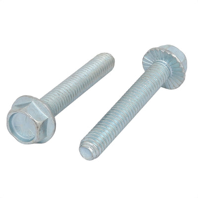 Harfington Uxcell 4Pcs 5/16-18 x 2 Inch Thread Carbon Steel Hex Serrated Head Flange Screw Bolt