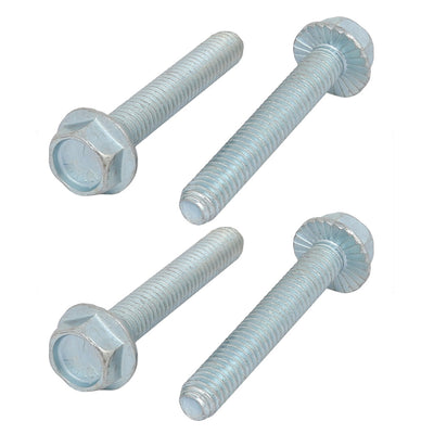 Harfington Uxcell 4Pcs 5/16-18 x 2 Inch Thread Carbon Steel Hex Serrated Head Flange Screw Bolt