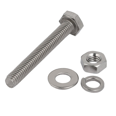 Harfington Uxcell 10pcs 304 Stainless Steel M4x30mm Hex Bolts w Nuts and Washers Assortment Kit