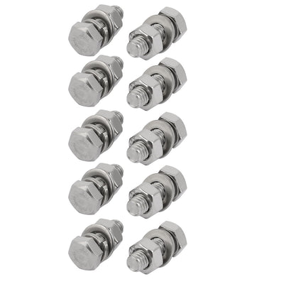 Harfington Uxcell 10pcs 304 Stainless Steel M6x20mm Hex Bolts w Nuts and Washers Assortment Kit