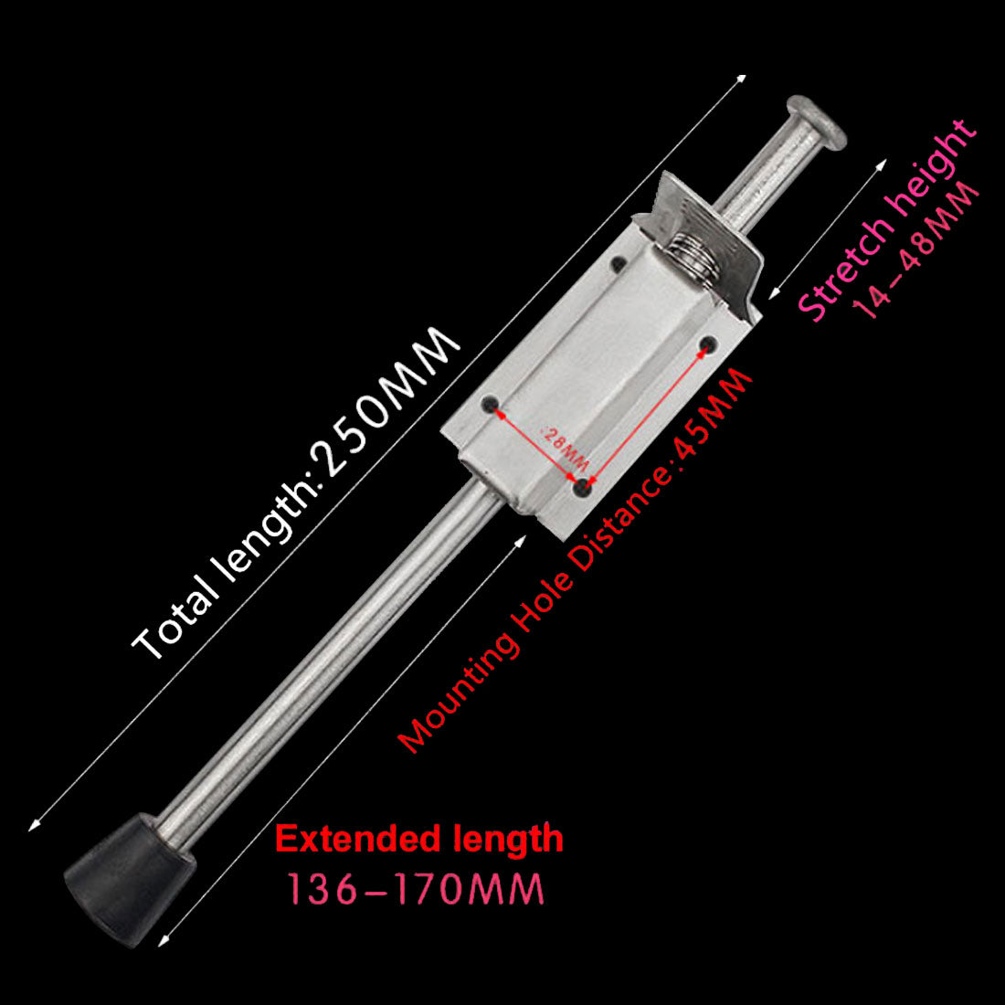 uxcell Uxcell Easy-Step-Türanschlag mit Federbelastung aus Edelstahl, 245 mm lang