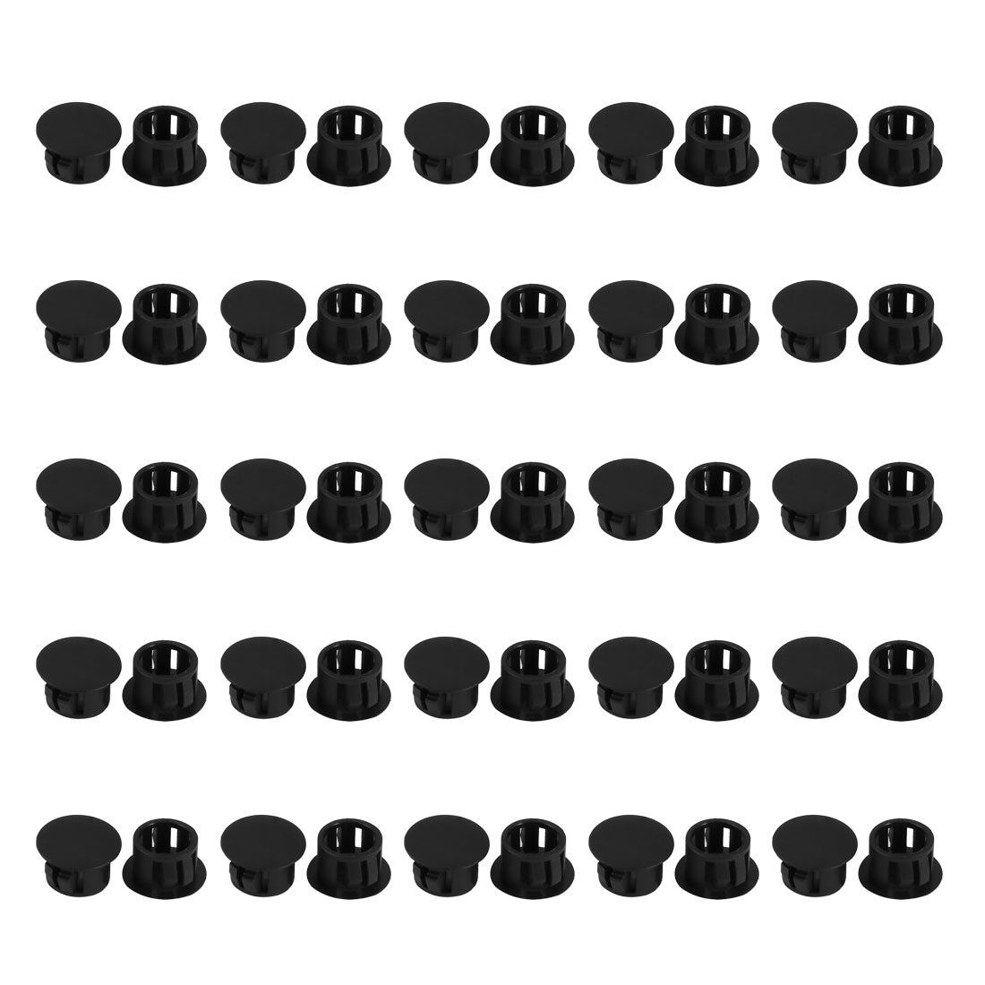 uxcell Uxcell 50pcs 13mm Dia Black Plastic Tubing Plug Door and Window Locking Hole Plugs