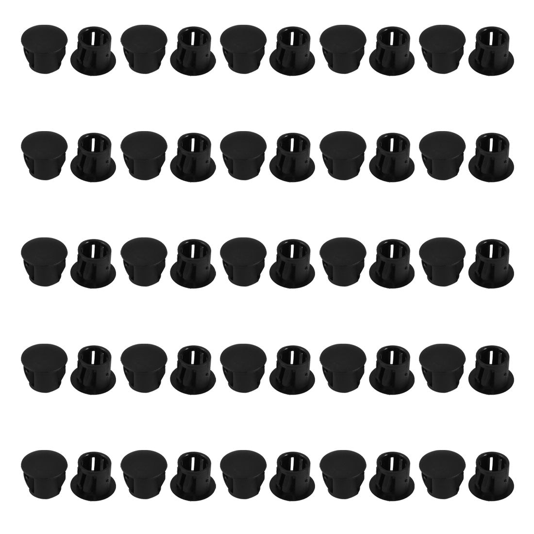 uxcell Uxcell 50pcs 10mm Dia Black Plastic Tubing Plug Door and Window Locking Hole Plugs