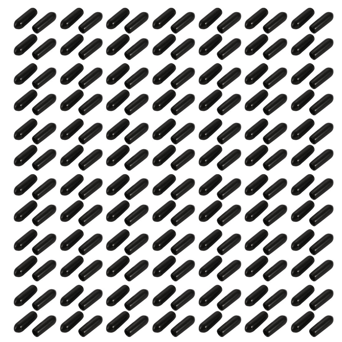 uxcell Uxcell 150pcs 4mm Inner Dia PVC Flexible Vinyl Cap Screw Thread Protector Cover Black