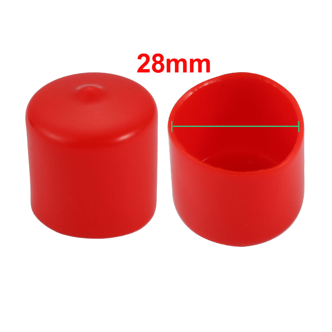 uxcell Uxcell 5pcs 28mm Inner Dia PVC Flexible Vinyl Cap Screw Thread Protector Cover Red