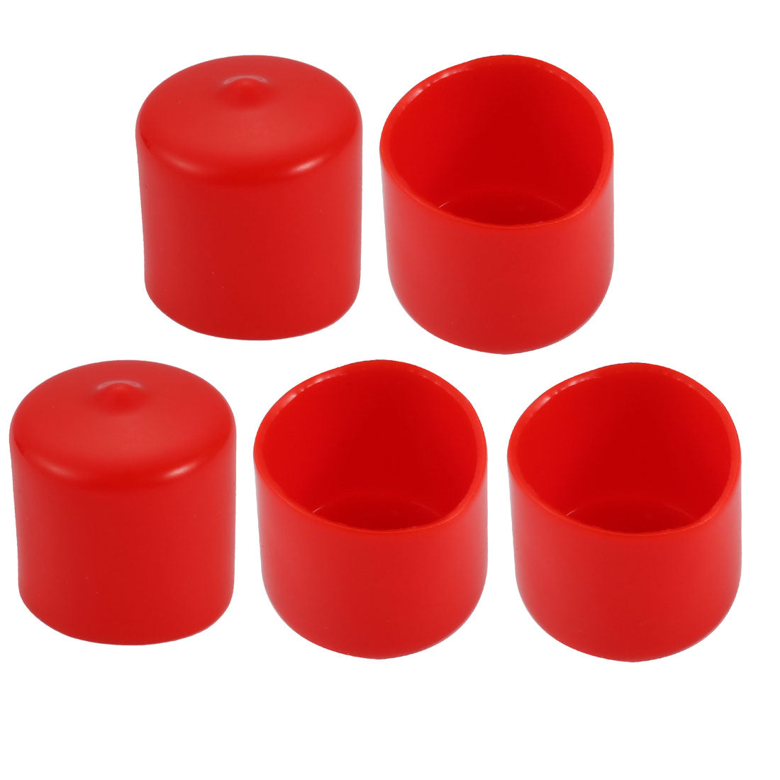 uxcell Uxcell 5pcs 28mm Inner Dia PVC Flexible Vinyl Cap Screw Thread Protector Cover Red