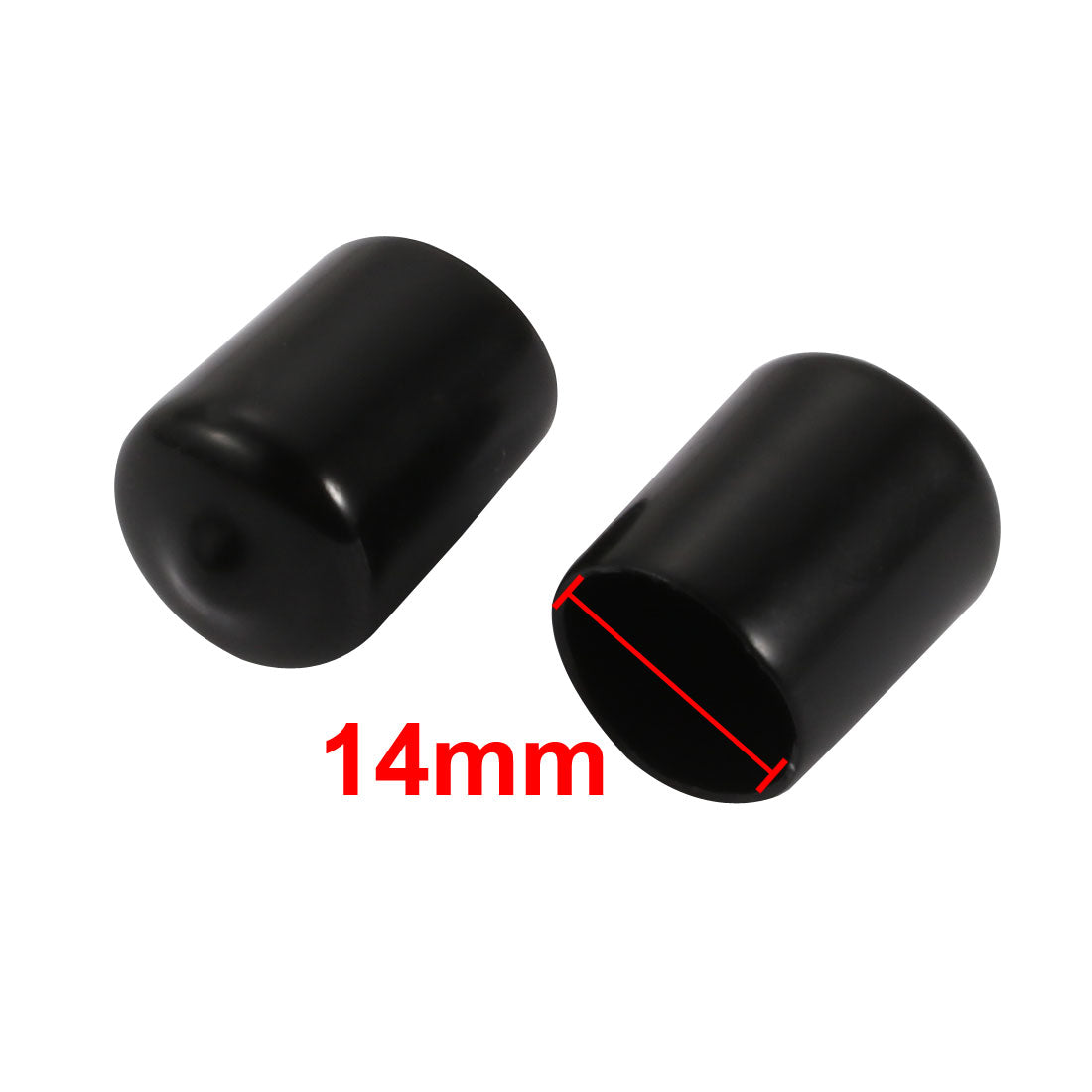 uxcell Uxcell 5Pcs 14mm Inner Dia PVC Flexible Vinyl End Cap Screw Protector Cover Black