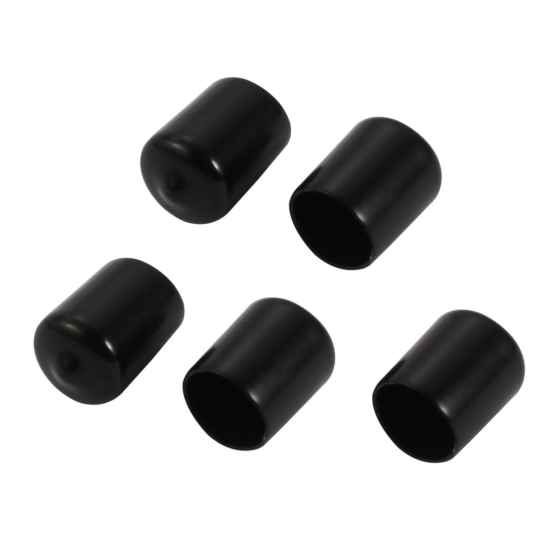 uxcell Uxcell 5Pcs 14mm Inner Dia PVC Flexible Vinyl End Cap Screw Protector Cover Black