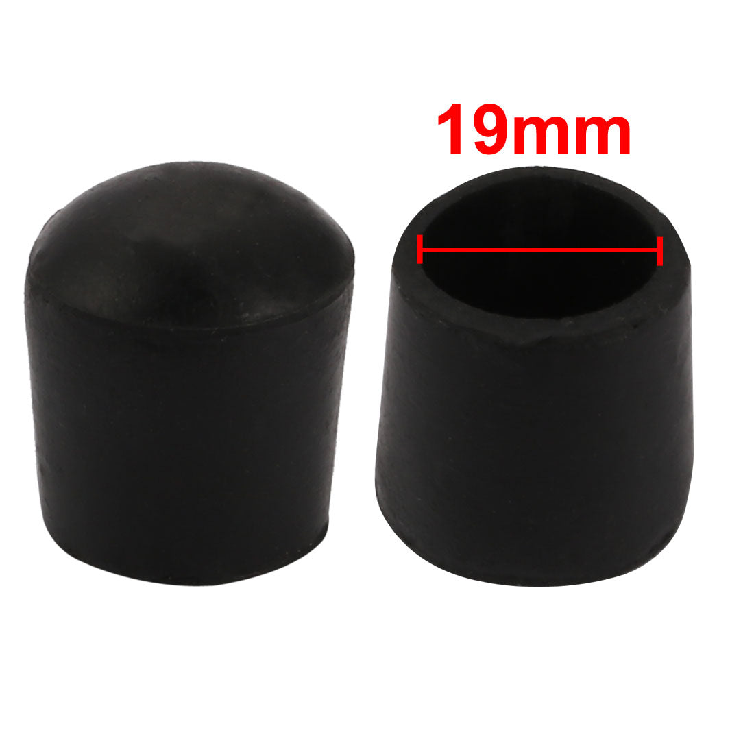 uxcell Uxcell 10pcs Furniture Desk Chair Round Rubber Leg Cap Cover 19mm Inner Diameter Black